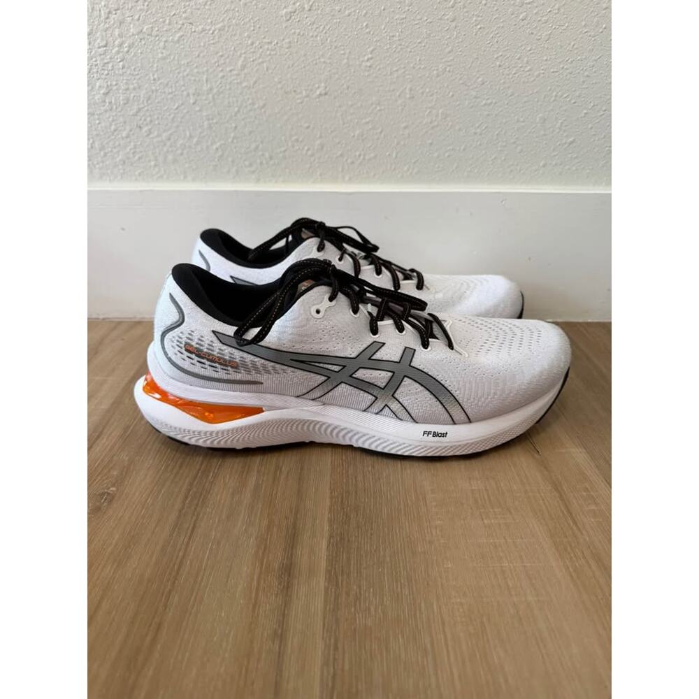 Men’s Athletic Shoes ASICS GEL-Cumulus 24 White Grey Orange Size 12
